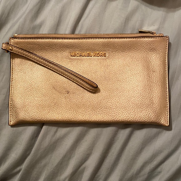 Gold MK wristlet